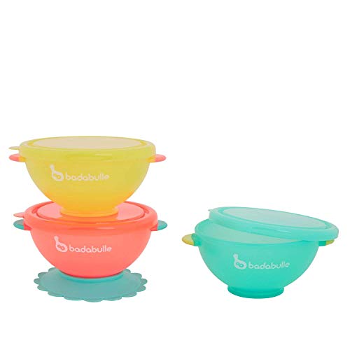 Conjunto de 3 Talheres BADABULLE B005104 BADABULLE - Utensílios de mesa - 3 talheres, 330 ml, tampa hermética, ventosas anti-deslizantes