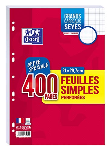 Oxford 400 Hojas Papel Grande Baldosa Seyes A4 Hamelin - Papel para fichários - 400 folhas, a4, baldosa