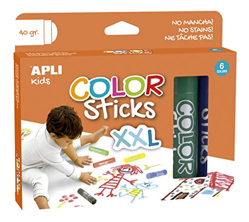 Tinta Lavável APLI Color Sticks XXL (6 Un) Apli kids - Tinta, tinta de arte e esmalte - lavável, color sticks, xxl