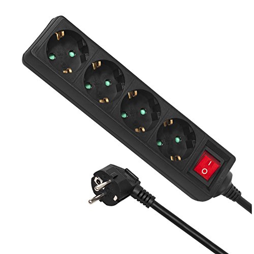 Extensão Elétrica MACLEAN ENERGY MCE194G (4 Tomadas - Tipo F - 5 m) Maclean - Fios e cabos elétricos - 4 tomas, 5 m, proteção contra choque
