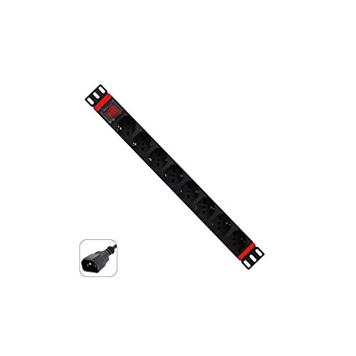 PDU VERTIV WPN-PDU-C01-08 (8 Tomadas) WP - Filtros de linha e supressores de surtos - 8 tomadas, 1u, alumínio, preto/vermelho