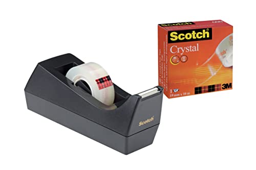 Dispensador de Fita Adesiva SCOTCH C38 Preto 3M - Dispensadores de fita - fita adesiva, corte e enroscamento, 25 mm, peso