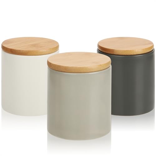 Caixa de Arrumação COMFOUR 3X Recipientes com Tampas de Bambu com-four - Recipientes de armazenamento de alimentos - bambu, tampas, recipiente