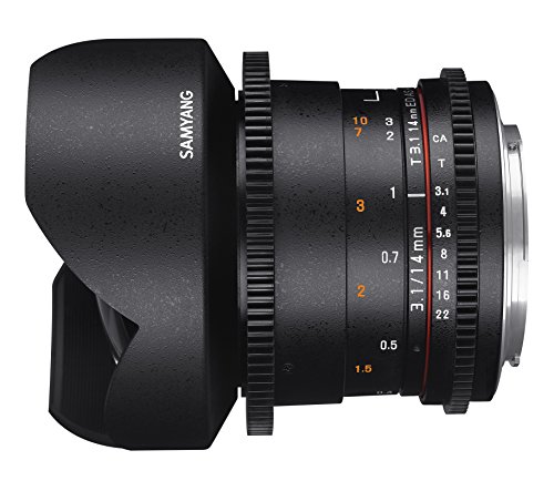 Objetiva Samyang 14mm T3.1 VDSLR ED AS IF UMC para Nikon Samyang - Lentes de câmera de vídeo - 14mm, ultra-wide, abertura 3.1, nikon