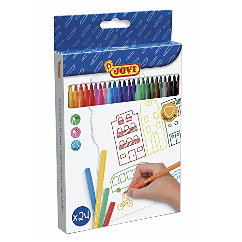 Joviacolors - 24 Marcadores para Colorir - 1.6 x 2.5 cm - Multicolor Jovi - Marcadores e marcadores de texto - 24 marcadores, tinta à base de água, slim, multicolor
