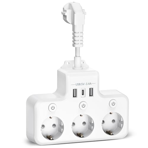 Extensão Elétrica Afitdon 7 em 1 com Interruptor Afitdon - Filtros de linha e supressores de surtos - extensão elétrica, afitdon, interruptor