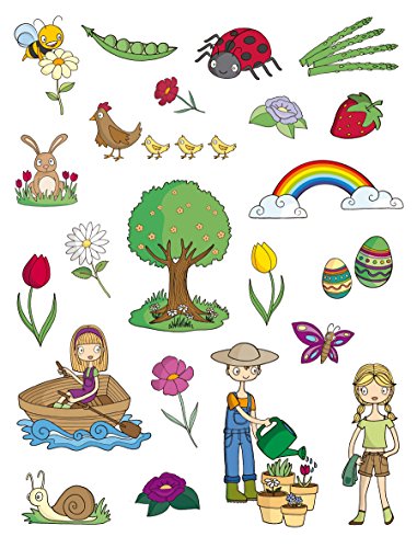 Caixa de Papelaria APLI KIDS Spring Collection 11614 Apli kids - Enfeites e acabamentos - recicláveis, adesivo removível, 66 gomets, temáticos