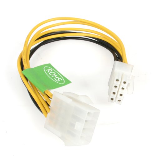 Cabo de Alimentação STARTECH (ATX - ATX - Preto) STARTECH.COM - Fios e cabos elétricos - ATX, preto, 20 cm