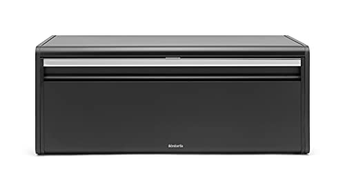 Caixa de Armazenamento de Comida BRABANTIA Matte Black Fall Front Bread Bin Brabantia - Caixas e sacos para pão - preto, plástico, 2 peças, 320 x 210 x 180 mm