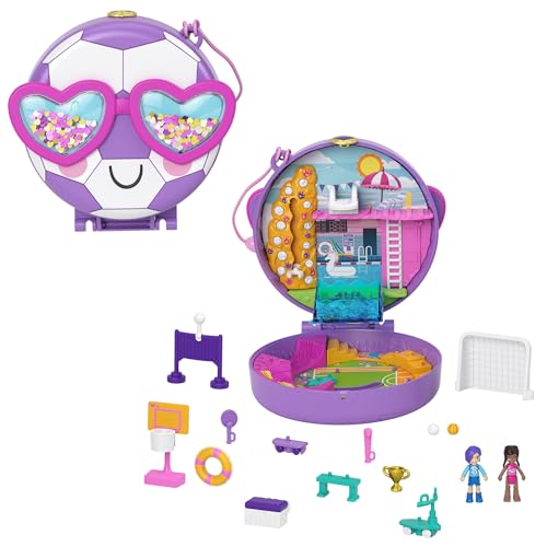 Polly Pocket Compact Soccer Squad (Idade Mínima Recomendada: 4 anos) Mattel - Conjuntos de brinquedos - Polly Pocket, futebol, 4 anos