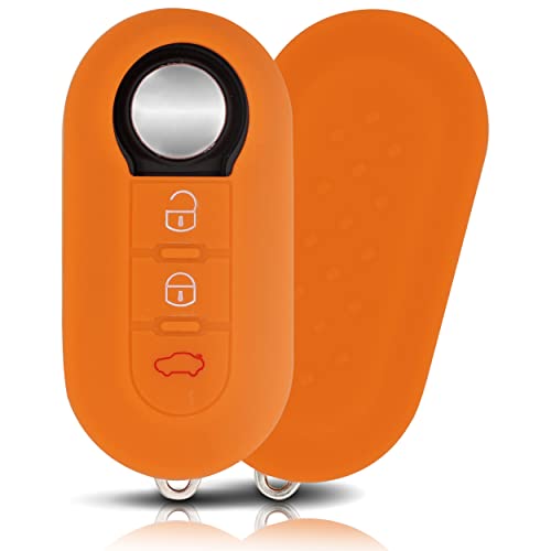 Capa para Chaves Fiat 500X 2014-2019 Silicone Laranja ASARAH - Computadores - silicone, Fiat 500X, laranja, proteção