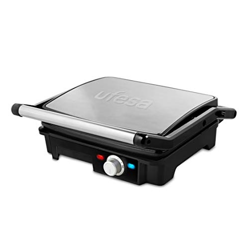 Grelhador de Placas Ufesa PR2000 | Aço inoxidável Ufesa - Torradeiras e grelhadores - placas, antiaderentes, regulador de temperatura, bandeja gorduras