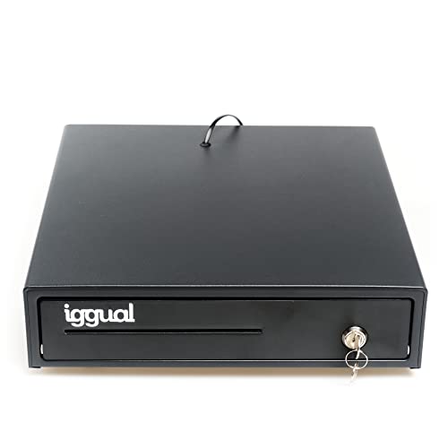 Caixa Registadora IGGUAL Iron15 Preto (12 V - 36.8 x 33.5 x 8 cm) iggual - Cofres de segurança - roda, fecho a chave, bilhetes, compartimentos dinheiro