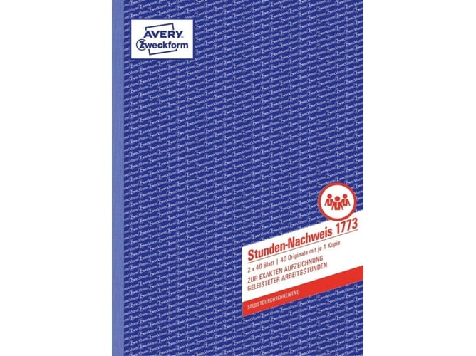 Caderno de Contabilidade AVERY 1773 (A4 - 21.6x29.7cm) Avery - Formulários comerciais e recibos - contabilidade, 40 folhas, papel 80g/m²