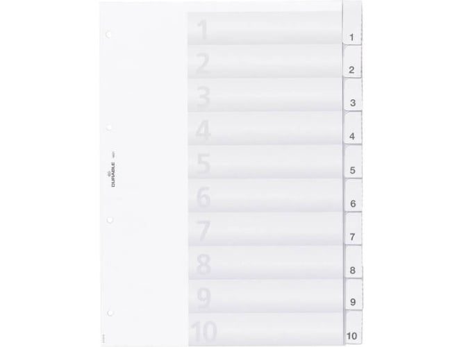 Durable 1000 Intermediary Plastico A4 10 Touches Transparente Preto Durable - Separadores de índice - plástico, a4, transparente, preto