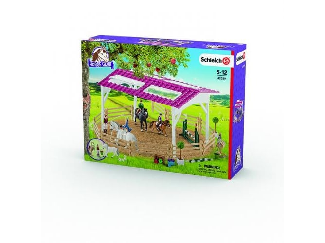 Conjunto de Figuras SCHLEICH Horse Club 42389 (Idade Mínima Recomendada: 5 anos) Schleich - Conjuntos de brinquedos - 41 peças, escola de equitação, estúdio de montagem