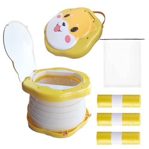 Redutor de WC NAUXIU Bebé com Bolso Amarelo NAUXIU-DE - Móveis para bebês e crianças pequenas - abs, não tóxica, 50 kg, banco