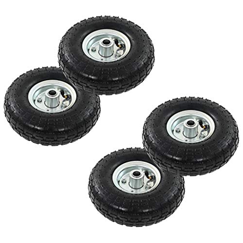 Pneus para Carrinhos de Mão VidaXL 4 Unidades Borracha 4,1/3,5-4 vidaXL - Rodízios - 4 unidades, borracha, 4,1/3,5-4