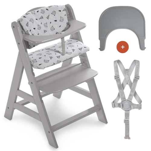 Cadeira de Refeição HAUCK Alpha Plus Cinzento Hauck - Móveis para bebês e crianças pequenas - 6 meses, banco extraível, ajustável em altura, segurança
