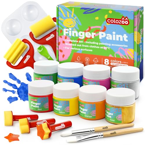 Conjunto de Pinturas para Dedos COLONOVO Kids Colozoo - Meios de pintura - pinturas, dedos, água, 3 anos