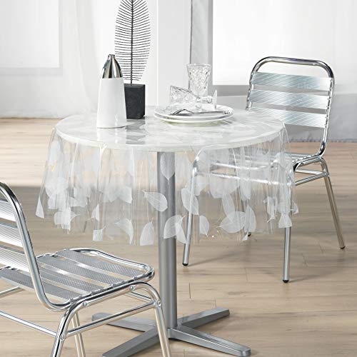Toalha de mesa em PVC - 140 cm - Branco - Transparente - REDONDO Ligne Décor - Toalhas de mesa - pvc, 140 cm, transparente