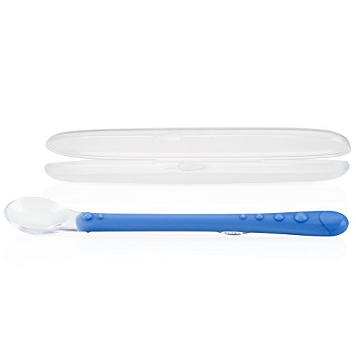 Talheres para Bebés NUBY Silicone (Azul) NEWXM - Talheres - silicone, 13 cm, agarre fácil, higiênico