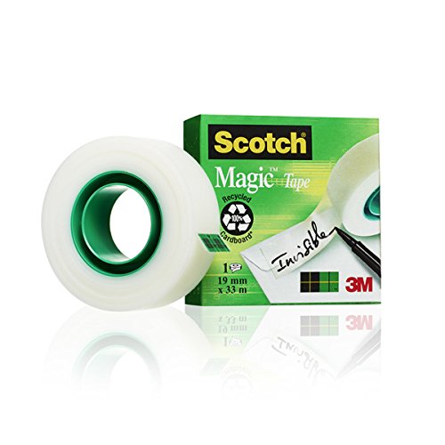 Fita Adesiva 3M Scotch® Magic Clear 810 (19mm x 33m) 3M - Fitas adesivas de escritório - adesiva, invisível, reparo, documentos