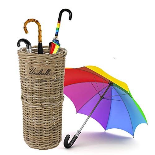 Suporte de Guarda-Sol KUBU Rattan (Bege - Aço - 60x60 cm) EGT - Suportes e racks para guarda-chuvas - bege, aço, rattan, 60x60 cm