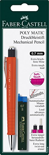 Lapiseira FABER-CASTELL Poly Matic 0.7 mm (Multicor) Faber-Castell - Lápis - 0.7 mm, anti-deslize, automático, borracha branca