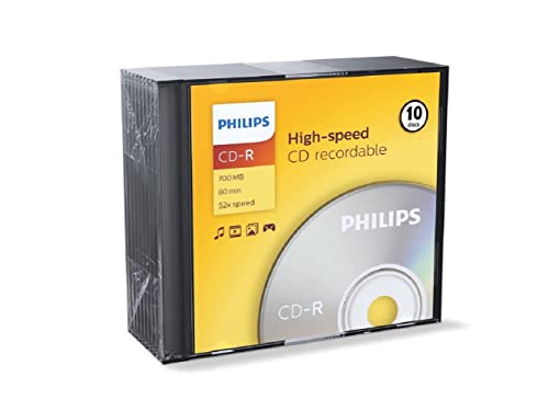 Philips Cr7D5Ns10/00 Unidade de Disco Ótico Cd-Rw Preto Philips - Mídias vazias - 700MB, 10unidades, 52x, 80min
