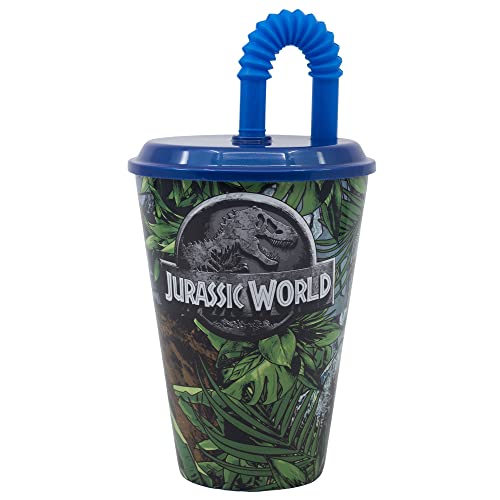 Garrafa STOR Jurassic World (430 ml - Multicor) Stor - Porta-alimentos e bebidas - 430 ml, multicor, jurassic world, copo com cana