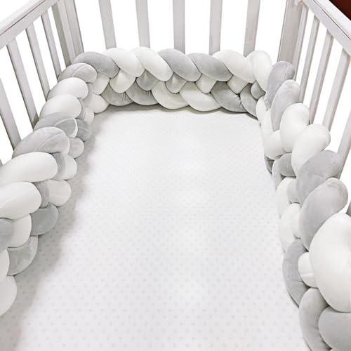 Protetor de Berço CHICHO 2,2 M (Branco - Espuma) Aocase - Móveis para bebês e crianças pequenas - almofada macia, algodão PP, tecido de veludo, tira longa
