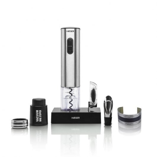 Saco de Rolhas Eléctrico HAEGER Lucca Pack HAEGER - Conjuntos de ferramentas para coquetel e barware - recarregável, 2 w, led indicador, acessórios