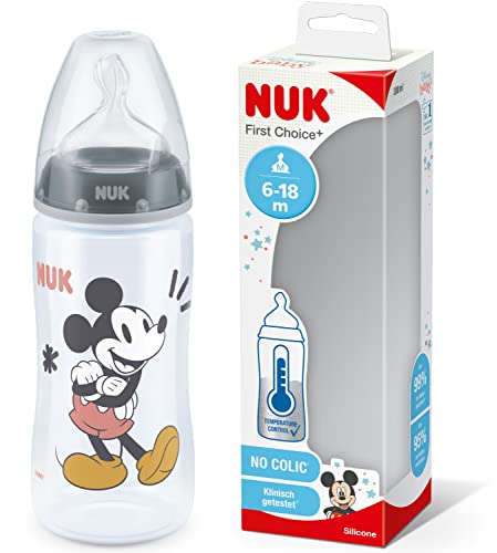 Biberão NUK First Choice+ Mickey Mouse | Cinzento 1053 - Utensílios de Cozinha - mickey mouse, cinzento