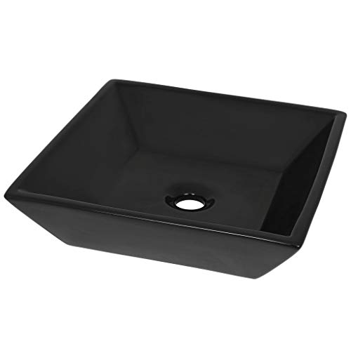 Lavatório VDX-QUADRO-CERAMICA-41.5X41.5X12Cm VIDAXL vidaXL - Acessórios de encanamento - lavatório, cerâmica, 41.5x41.5x12cm