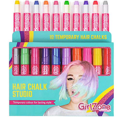 Conjunto de 10 Marcadores para Cabelo Colorido GIRLZONE - Coloração de cabelo - conjunto, 10 marcadores, cabelo colorido