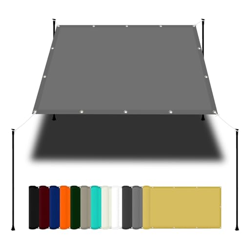 Toldo de Vela 3.5 X 6 M Impermeável com Rede e Cabos WGLF SUN - Lonas - impermeável, rede, cabo, poliéster, alumínio