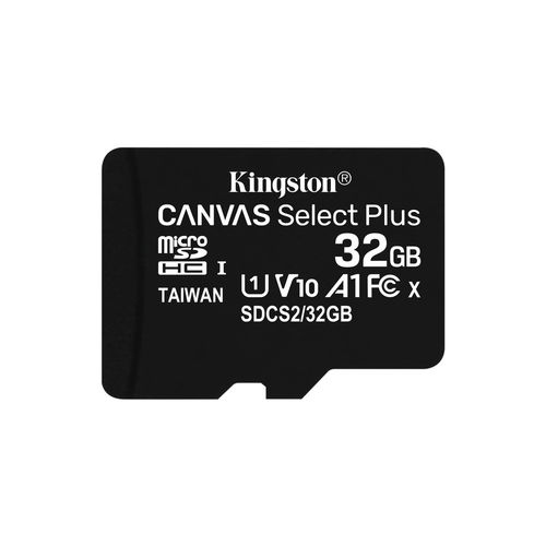 Cartão de Memória MicroSD KINGSTON Canvas Select Plus (32 GB) + Adaptador SD Kingston - Cartões de memória flash - 32 GB, microsd, Class 10, 100 MB/s