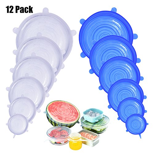 Tapetes de Silicone Elásticos 12 Conjuntos Dif. Tam. DigHealth - Tampas para recipientes de comida - tapetes, silicone elásticos, 12 conjuntos, diferentes tamanhos