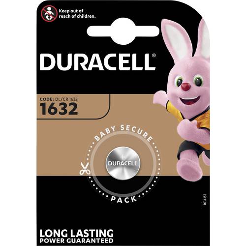 Pilha Não-Recarregável DURACELL 1632 (Lítio - 3 V) Duracell - Baterias - litio, 3 V, CR1632, 137 mah