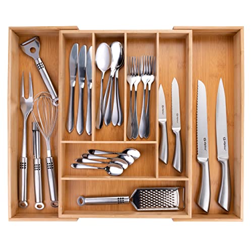 Organizador de Prateleiras ALPINA (Bambu) Alpina - Organizadores de utensílios e talheres - bambu, 6 compartimentos, branco
