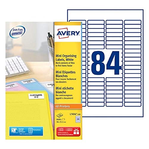 Etiqueta para Impressão Avery L7656-100 | Branco Avery - Papel de impressora e copiadora - branco, rotuladora, 9x2.5cm, jato de tinta