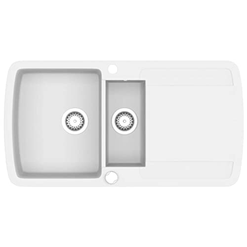 Frigideira VidaXL com 2 Aberturas - Branco (Cozinha e Casa de Banho) vidaXL - Acessórios de encanamento - frigideira, vidaxl, aberturas, branco