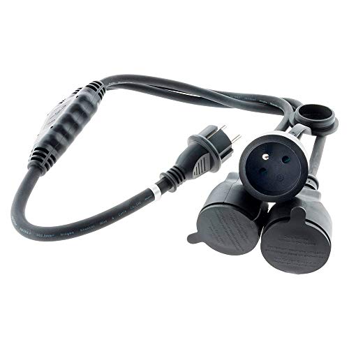 Extensão Elétrica C2K-Prolongateur à triple tête pour chantier HO7RN-F 16A 3G1,5mm² Noir 1m (norme NF-C 61-314) Inotech - Fios de extensão - extensão elétrica, prolongador, triplete cabeça, chantier, ho7rn-f, 16A