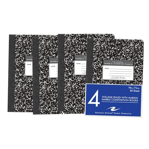 Caderno ROARING SPRING Marble (Branco - A4) Roaring Spring Paper Products - Cadernos e bloco de notas - marmo, a4, linhas azuis, cosidas