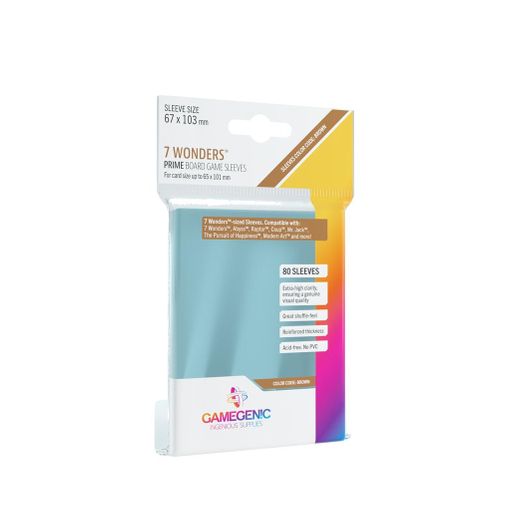 Caixa de Cartas GAMEGENIC Prime 7 Wonders Matte Sleeves (67 x 103 mm) GAMEGENIC - Capas de cartão - proteção, 67 x 103 mm, jogo