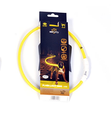 Anel para Cães DUVO Seecurity Flash Light Ring DUVO - Produtos para animais de estimação - flash light, nylon, unissexo, amarelo