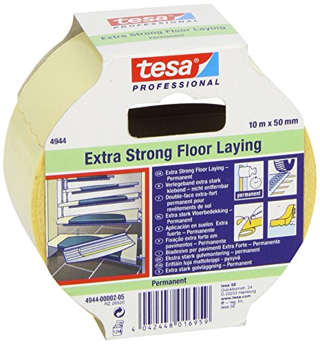 Fita Adesiva TESA Tesafix 4944 Branco (10m x 50mm) TESA - Fita adesiva de ferragens - dupla face, branco, carpetes, tapetes