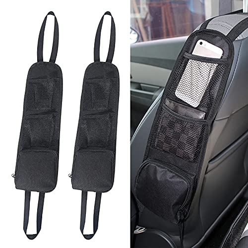 Bolsas laterais para carro 2 peças (Preto) stillwen - Acessórios interiores de veículos a motor - dobrável, vários bolsos, multifuncional, preto
