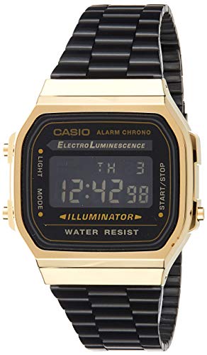 Relógio CASIO Homem (Aço e Resina - Dourado) Casio - Relógios - aço, resina, dourado, ecrã LED, cronómetro